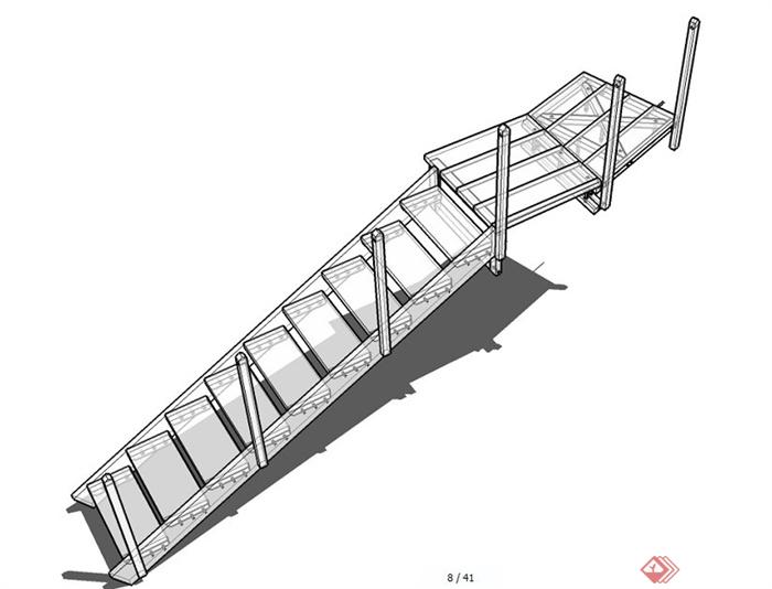 40款建筑构件楼梯设计su模型(5)