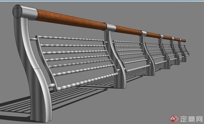 现代风格栏杆、栏杆柱su模型(1)