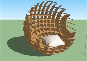 现代风格球体懒人沙发SU(草图大师)模型