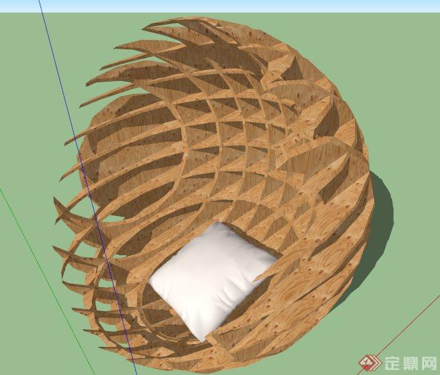 现代风格球体懒人沙发su模型(2)