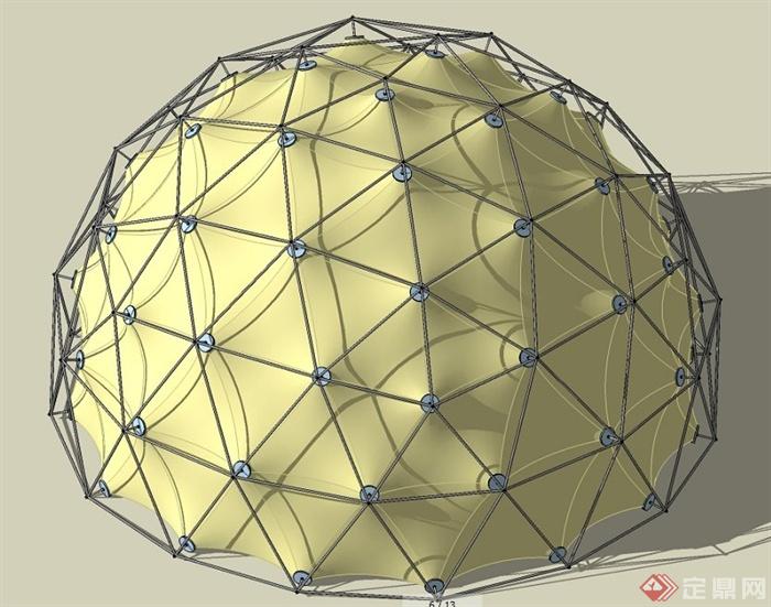 球体建筑、小品su模型(4)