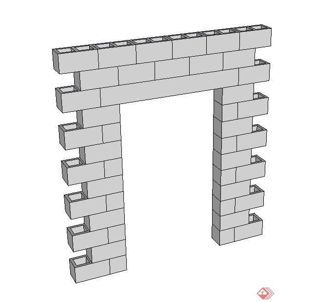 65款 建筑构件墙体设计SU模型(3)