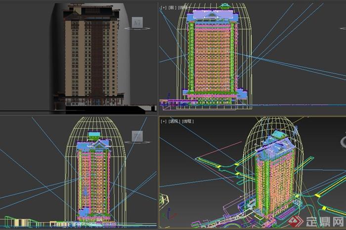 某中式中医院高楼建筑设计3DMAX模型(7)