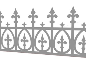 园林景观围栏、栏杆柱SU(草图大师)模型