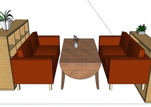 现代餐桌椅设计SU(草图大师)模型