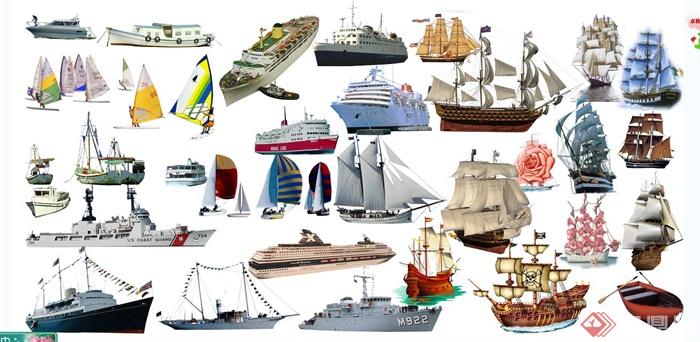 帆船、轮船psd素材(1)
