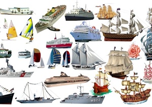 帆船、轮船psd素材