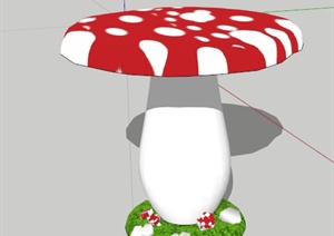 园林景观蘑菇坐凳SU(草图大师)模型