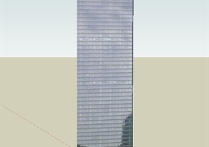 某现代办公楼高层建筑SU(草图大师)模型附带小型广场