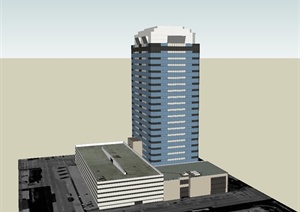 某高层商业建筑SU(草图大师)模型