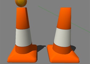 道路景观节点路障警示灯设计SU(草图大师)模型