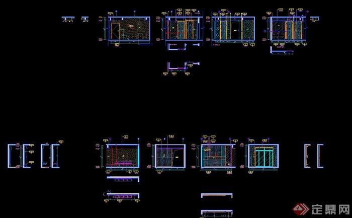 现代风格三室两厅住宅空间装修设计CAD施工图(2)