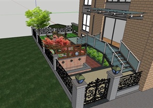某住宅庭院花园设计SU(草图大师)模型