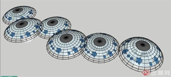 园林景观伞状景观架设计su模型(2)