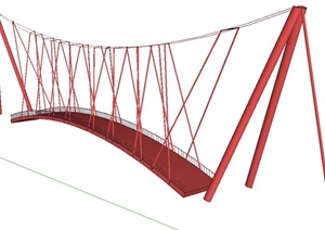 园林景观节点现代园桥设计SU(草图大师)模型
