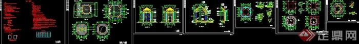 园林景观欧式岗亭建筑设计CAD结构施工图（含设计说明）(2)