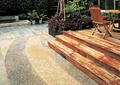 园路,地面铺装,木台阶,平台,桌椅,花池