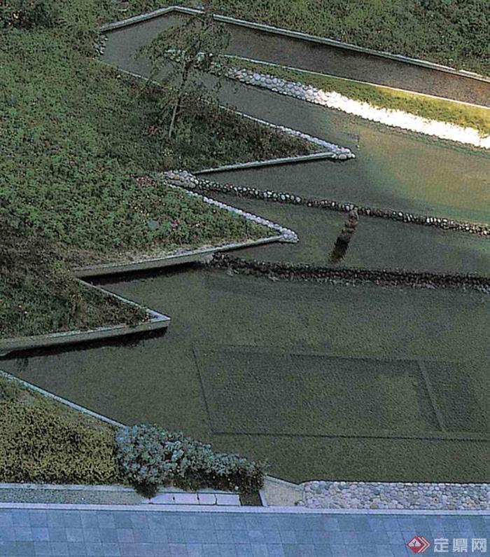 水池景观,种植池,挡墙,地面铺装