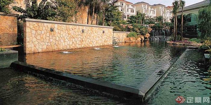 水景墙,喷泉水池景观,住宅景观