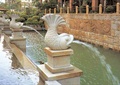 雕塑喷泉,喷泉水景,鱼,雕塑
