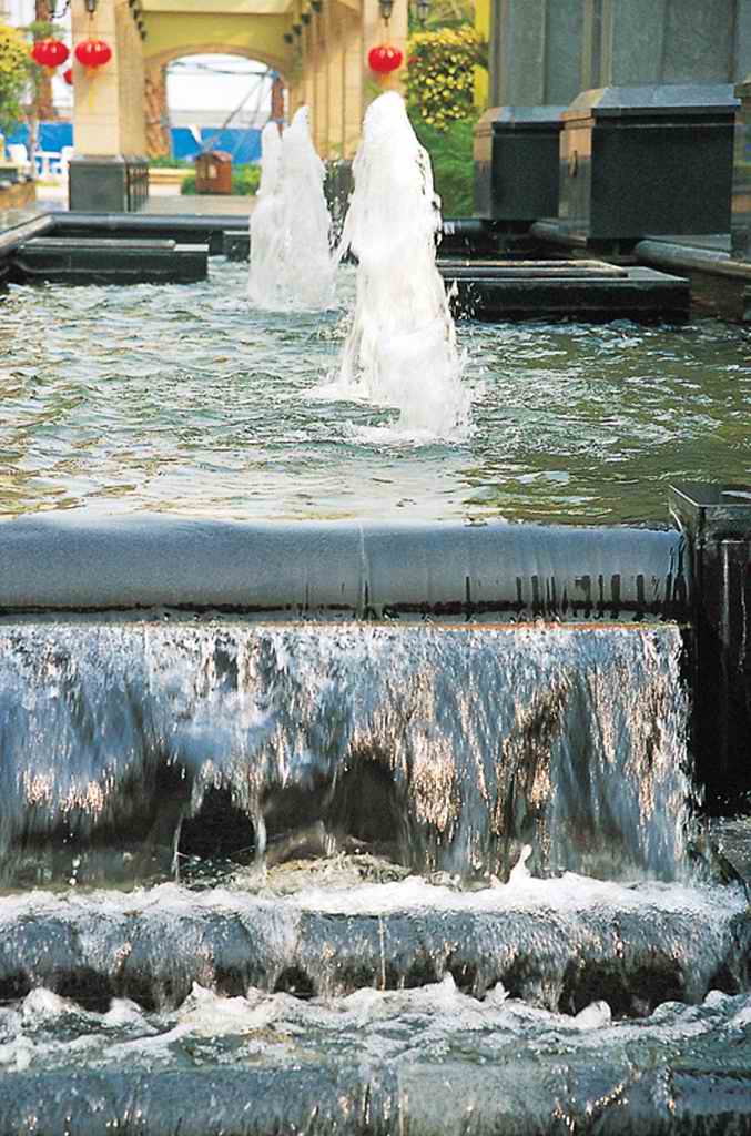 喷泉水景,水柱水花,水柱,台阶水景