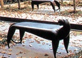 铁艺雕塑坐凳,树池