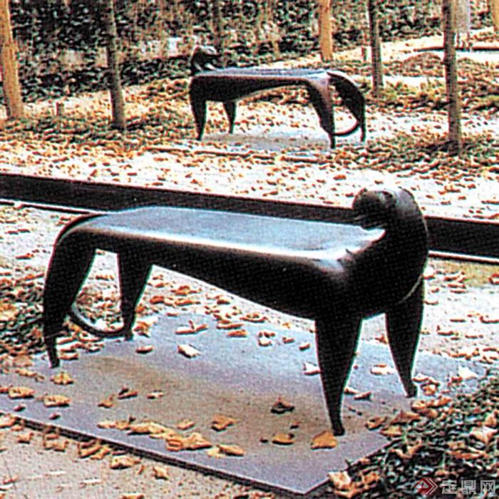 铁艺雕塑坐凳,树池