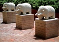 大象,雕塑,动物雕塑,彩砖铺装