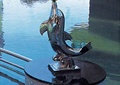 海豚雕塑,海豚,雕塑水景