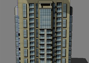 现代某小高层住宅建筑设计SU(草图大师)模型