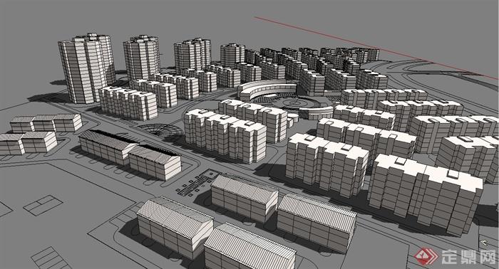 某小区高层住宅建筑规划设计SU模型(2)