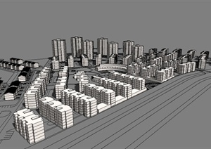 某小区高层住宅建筑规划设计SU(草图大师)模型
