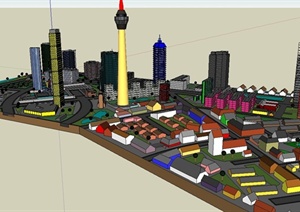某城市局部规划设计SU(草图大师)模型