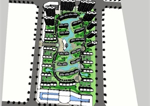 某城市小区规划设计SU(草图大师)模型