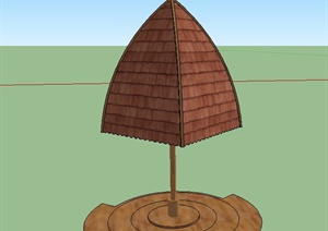 园林景观节点木质凉亭设计SU(草图大师)模型
