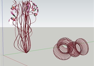 园林景观节点铁艺小品设计SU(草图大师)模型