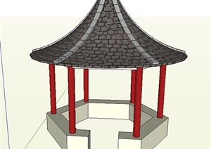 古典中式园林景观节点园亭设计SU(草图大师)模型
