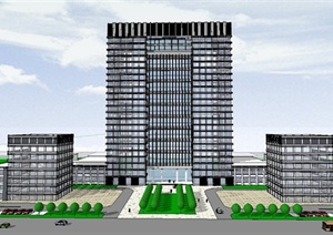 某企业办公大厦建筑设计SU(草图大师)模型