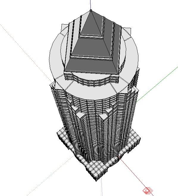 某超高层办公楼建筑设计su模型(2)