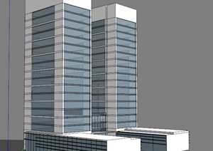 简约世贸中心建筑设计SU(草图大师)模型