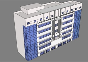 某现代多层办公大楼建筑设计SU(草图大师)模型
