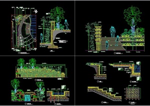 台阶花坛生态挡土墙设计CAD施工图