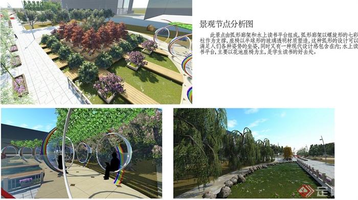 某学校广场景观规划设计SU模型+JPG方案图+CAD施工图(3)