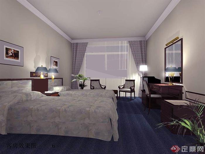 小型宾馆酒店室内设计(含cad、su、效果图)(3)