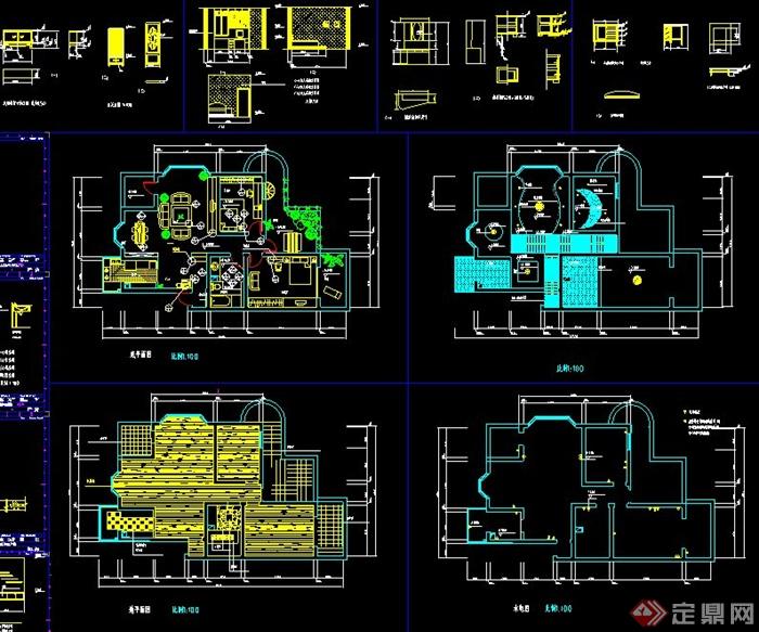 多套家居室内装修设计CAD方案施工图(3)