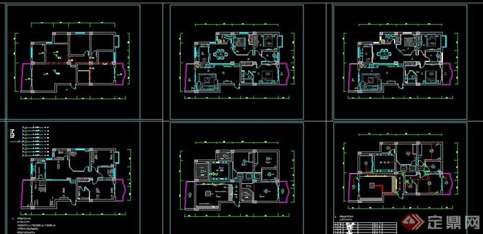 多套家居室内装修设计CAD方案施工图(4)