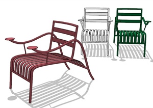 现代风格铁质庭院椅子SU(草图大师)模型
