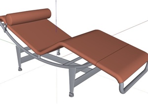 现代皮质躺椅SU(草图大师)模型