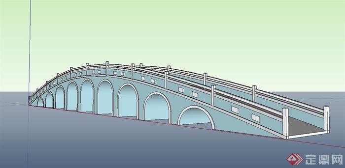 某现代园桥设计su模型(1)