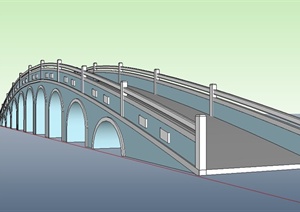 某现代园桥设计SU(草图大师)模型